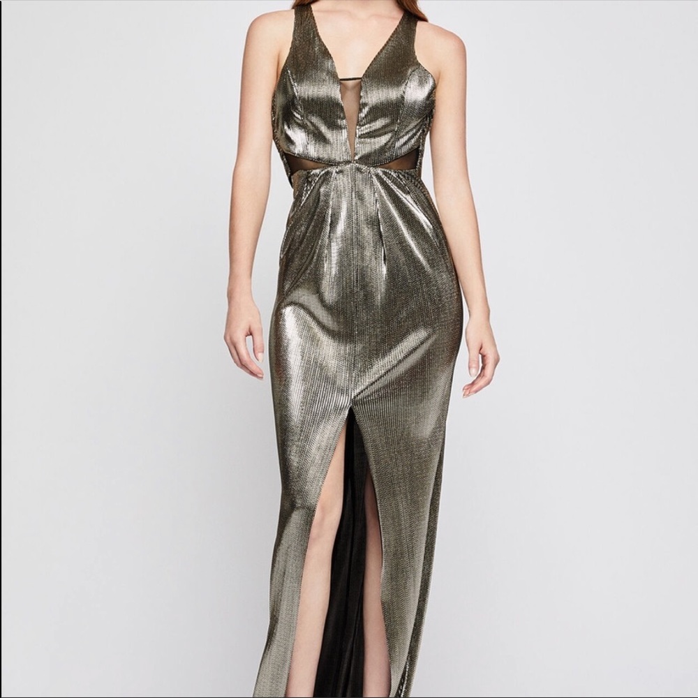 NWT size 6 BCBGENERATION gold and black metallic  gown